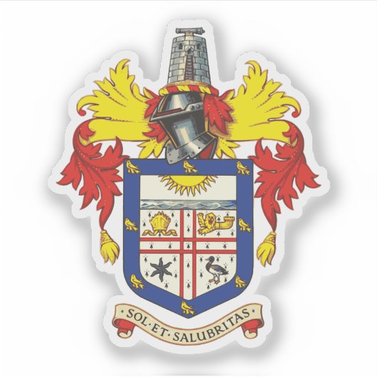 Embleem van de stad Bexhill-on-Sea, Engeland Sticker (Voorkant)