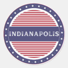 Embleem van de stadspret van Indianapolis – Amerik Ronde Sticker
