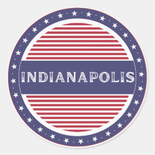 Embleem van de stadspret van Indianapolis – Amerik Ronde Sticker