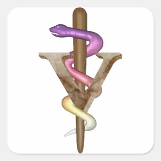 embleem van dierenarts vierkante sticker