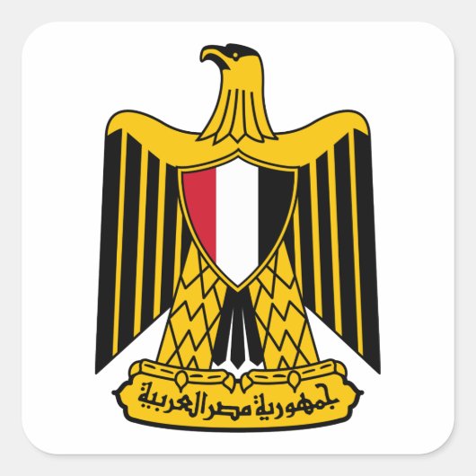 embleem van egypte vierkante sticker (Voorkant)