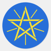 embleem van ethiopia ronde sticker (Voorkant)