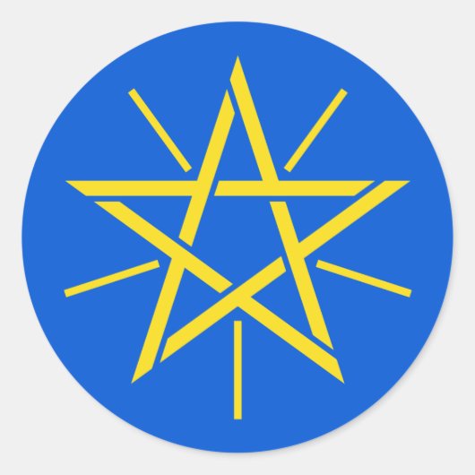 embleem van ethiopia ronde sticker (Voorkant)