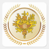 Embleem van Frankrijk Vierkante Sticker (Voorkant)