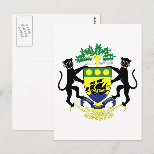 embleem van gabon briefkaart (Voorkant / Achterkant)