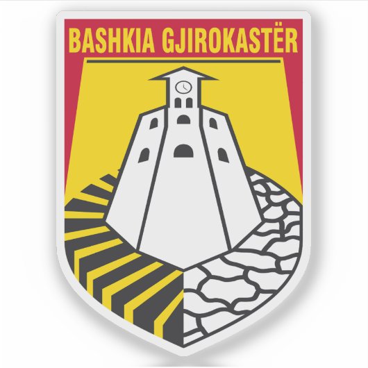 Embleem van Gjirokastër, Albanië Sticker (Voorkant)