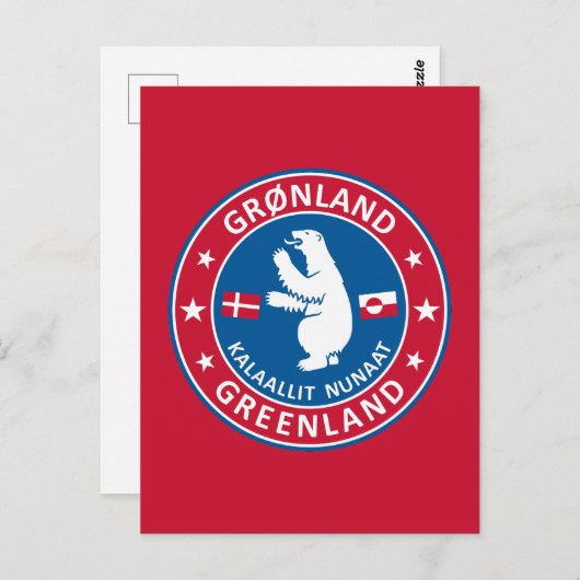 Embleem van Groenland Briefkaart (Voorkant / Achterkant)