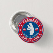 Embleem van Groenland Ronde Button 3,2 Cm (Voorkant /achterkant)