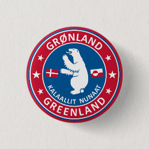 Embleem van Groenland Ronde Button 3,2 Cm