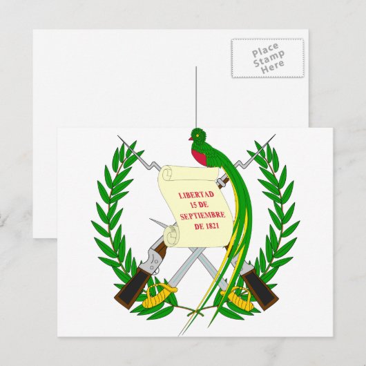 embleem van guatemala briefkaart (Voorkant / Achterkant)