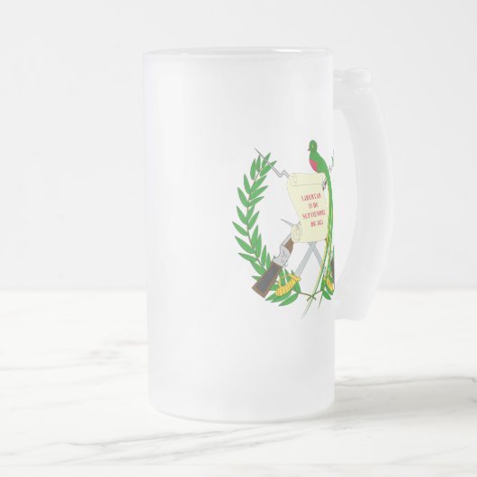 embleem van guatemala matglas bierpul (Voorkant rechts)