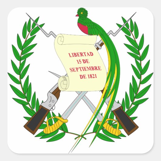 embleem van guatemala vierkante sticker (Voorkant)