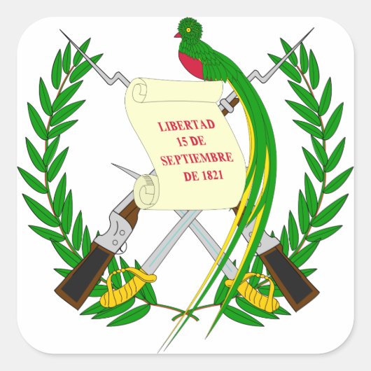 embleem van guatemala vierkante sticker (Voorkant)