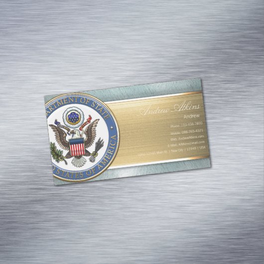 Embleem van het Amerikaanse ministerie van Buitenl Magnetisch Visitekaartje (Voorbeeld)