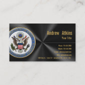 Embleem van het Amerikaanse ministerie van Buitenl Visitekaartje (Achterkant)