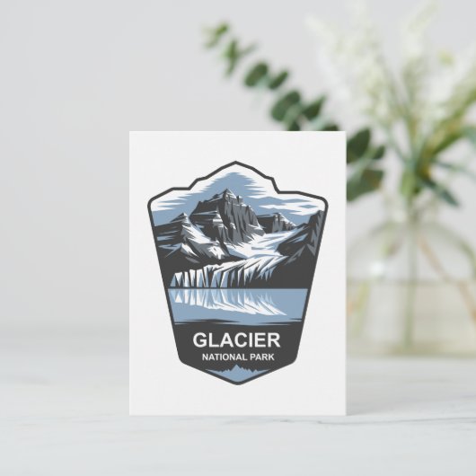 Embleem van het Glacier National Park Briefkaart (Staand voorkant)