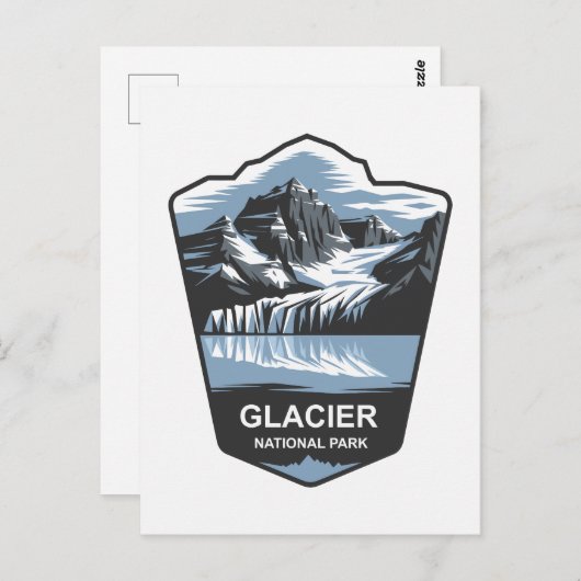 Embleem van het Glacier National Park Briefkaart (Voorkant / Achterkant)