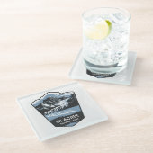 Embleem van het Glacier National Park Glazen Onderzetter (Schuin)