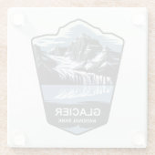 Embleem van het Glacier National Park Glazen Onderzetter (Achterkant)