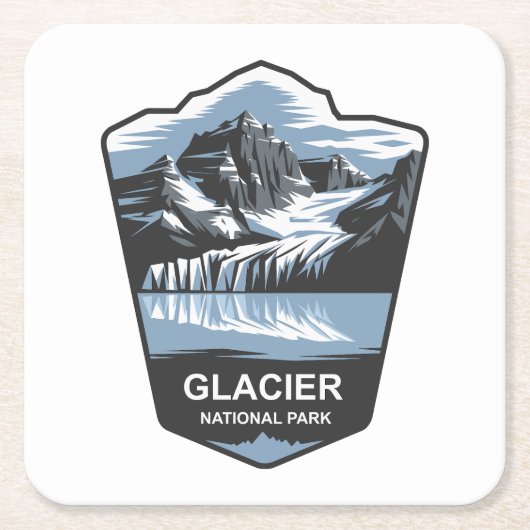 Embleem van het Glacier National Park Kartonnen Onderzetters (Voorkant)