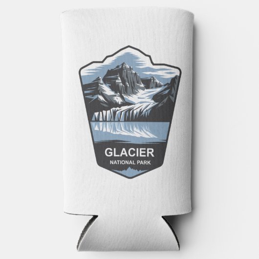 Embleem van het Glacier National Park Seltzer Blikjeskoeler (Voorkant)