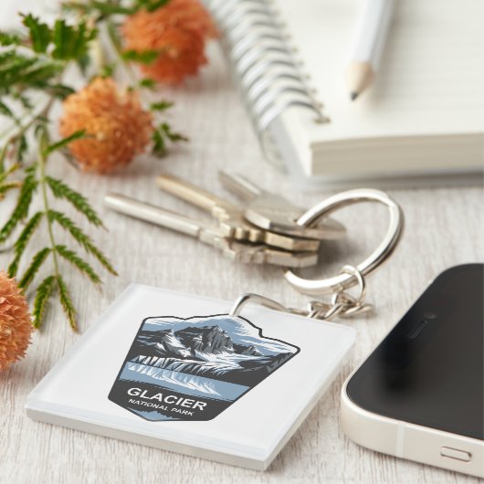 Embleem van het Glacier National Park Sleutelhanger (Voorkant Rechts)