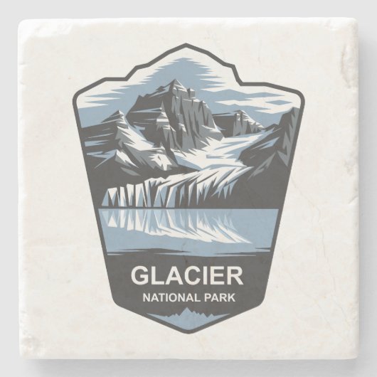 Embleem van het Glacier National Park Stenen Onderzetter (Voorkant)