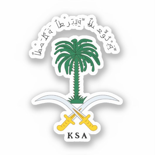 Embleem van het Koninkrijk Saoedi-Arabië Sticker (Voorkant)