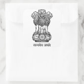 embleem van india vierkante sticker (Tas)