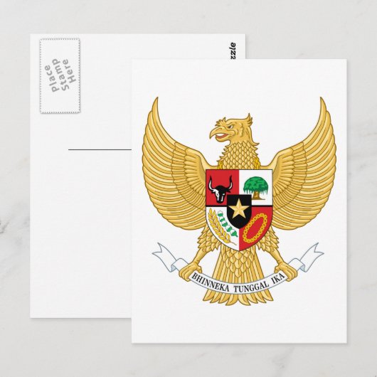 embleem van indonesië briefkaart (Voorkant / Achterkant)