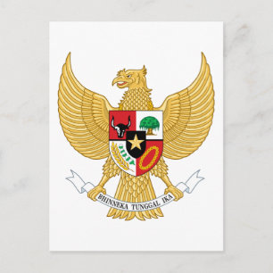 embleem van indonesië briefkaart