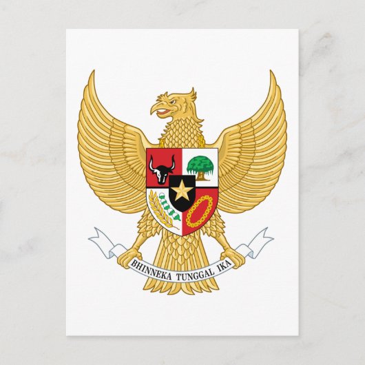 embleem van indonesië briefkaart (Voorkant)