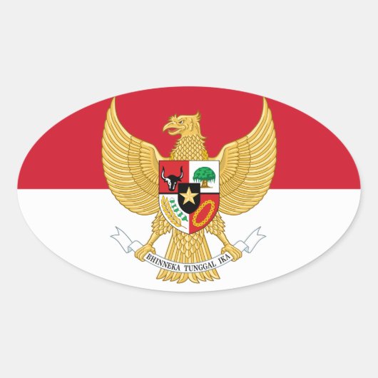 embleem van indonesië ovale sticker (Voorkant)
