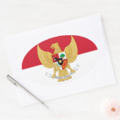 embleem van indonesië ovale sticker (Envelop)