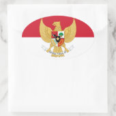 embleem van indonesië ovale sticker (Tas)