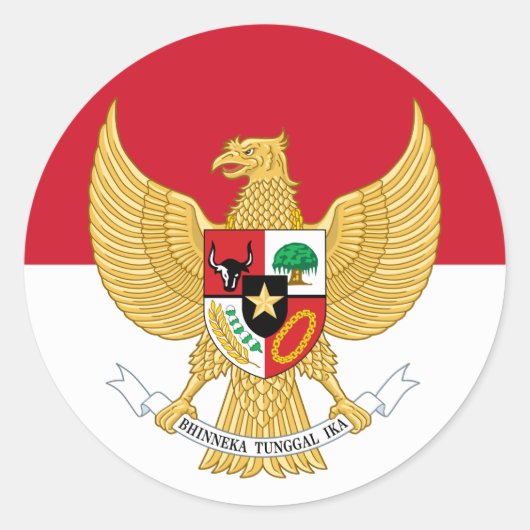 embleem van indonesië ronde sticker (Voorkant)