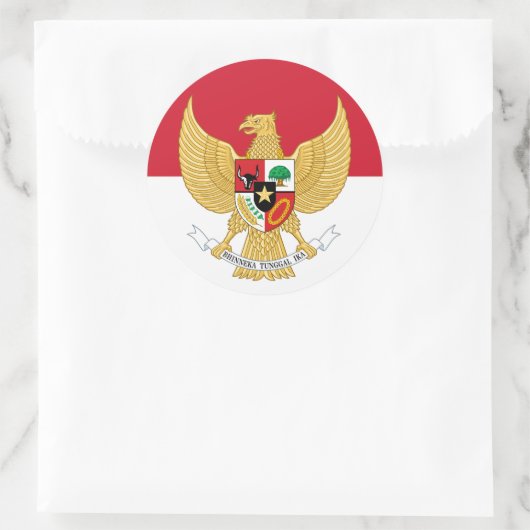 embleem van indonesië ronde sticker (Tas)