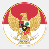 embleem van indonesië ronde sticker (Voorkant)