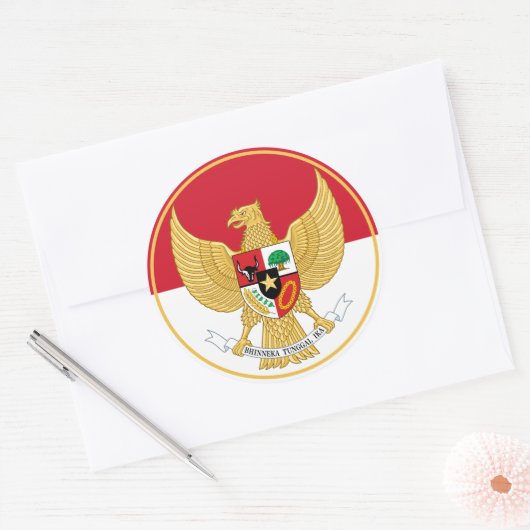 embleem van indonesië ronde sticker (Envelop)