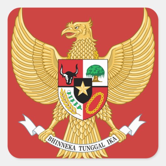embleem van indonesië vierkante sticker (Voorkant)