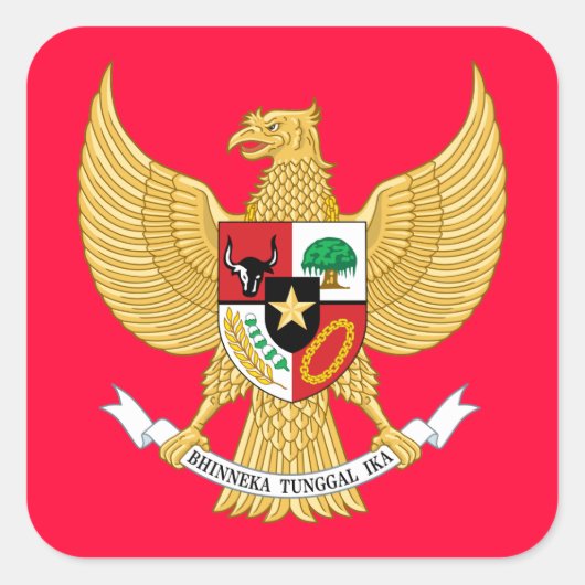 embleem van indonesië vierkante sticker (Voorkant)