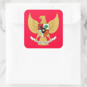 embleem van indonesië vierkante sticker (Tas)