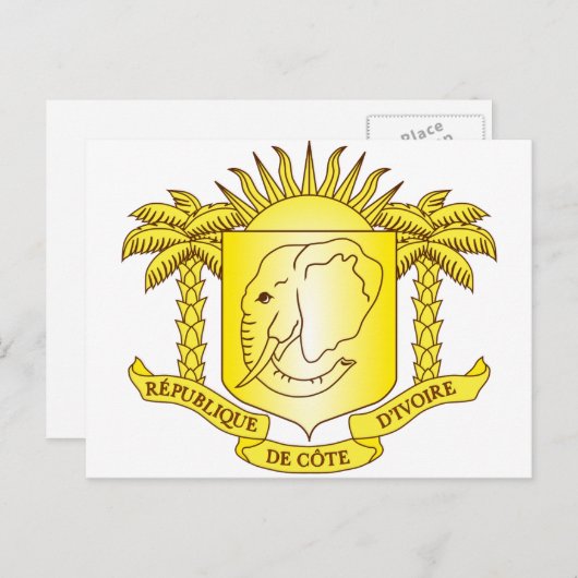 embleem van ivoorkust briefkaart (Voorkant / Achterkant)