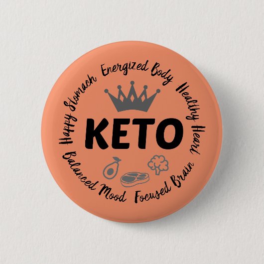 embleem van Keto-voordelen Ronde Button 5,7 Cm (Voorkant)