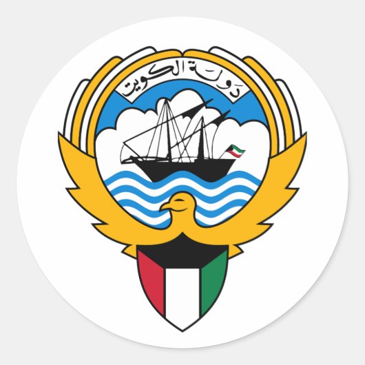 Embleem van Koeweit Ronde Sticker (Voorkant)