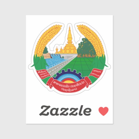 Embleem van Laos Sticker (Vel)