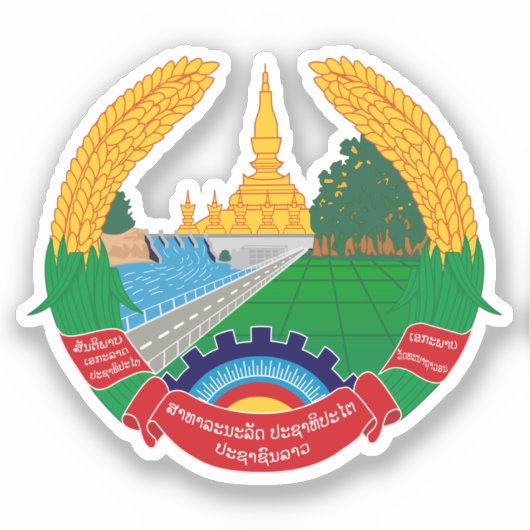 Embleem van Laos Sticker (Voorkant)