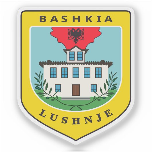 Embleem van Lushnjë, Albanië Sticker (Voorkant)