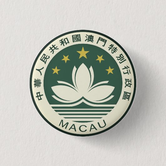 Embleem van Macau Ronde Button 3,2 Cm (Voorkant)