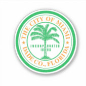 Embleem van Miami, Florida Vinyl Sticker (Voorkant)